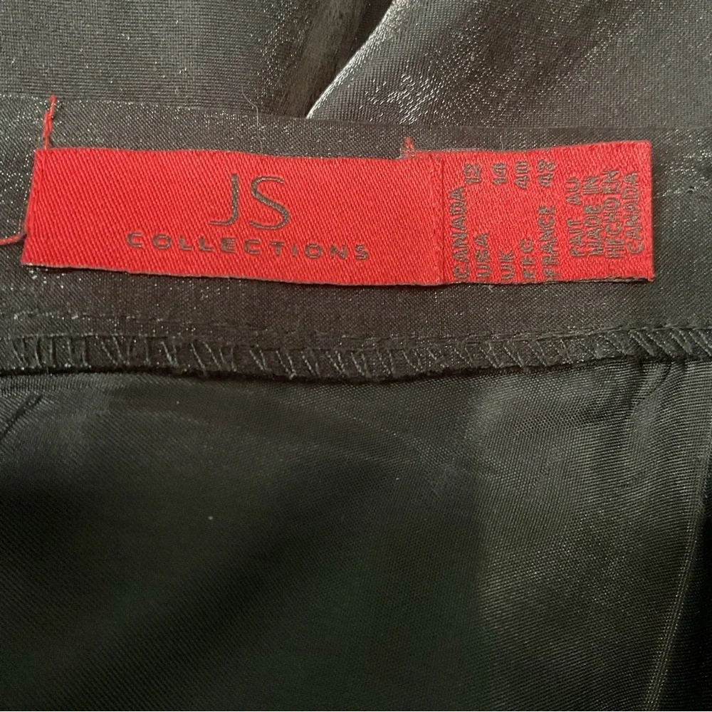 JS Collections Black Two Piece Evening Set Zip Top & Maxi Skirt Size 12 - Picture 12 of 13